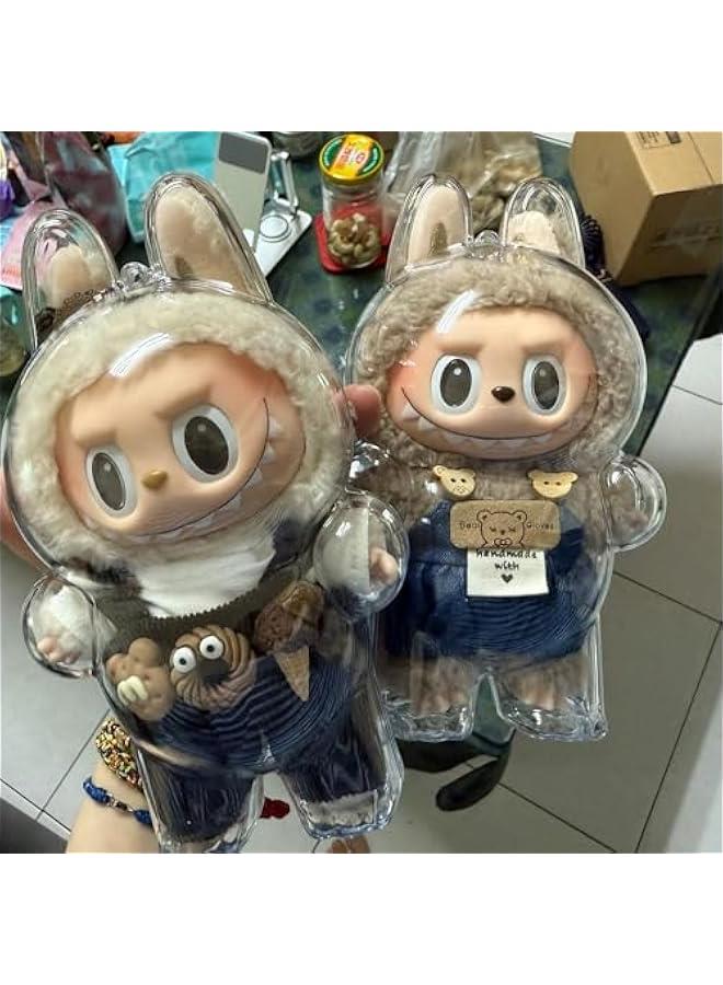 Arabest Doll Clear Display Bag, Portable Figures Storage PVC Bag with Keychain, Mini Hanging Box Dustproof Box for 10cm Plush(Without Doll) (Standing Posture Bag)  - Image 2