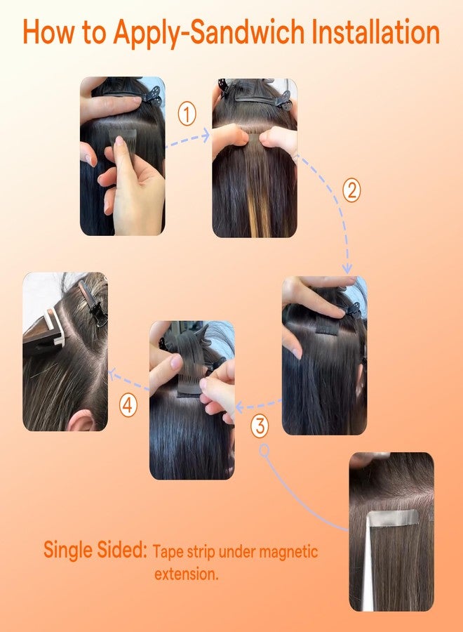 Full Shine Tape in Extensions Real Human Hair, Color Medium Brown, Invisible Skin Weft Tape in Hair Extensions, Remy Silky Straight 20 Inch 20Pcs 50g Add Length for Thinning Hair - Image 5