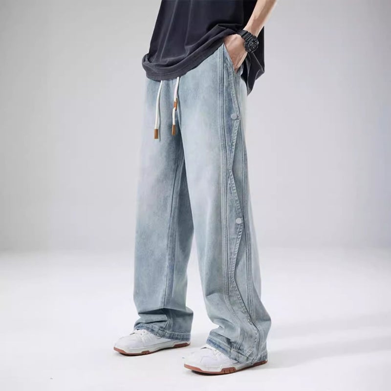 Unisex Classic Denim Jeans Loose Fit Daily Outdoor Wear - Image 2