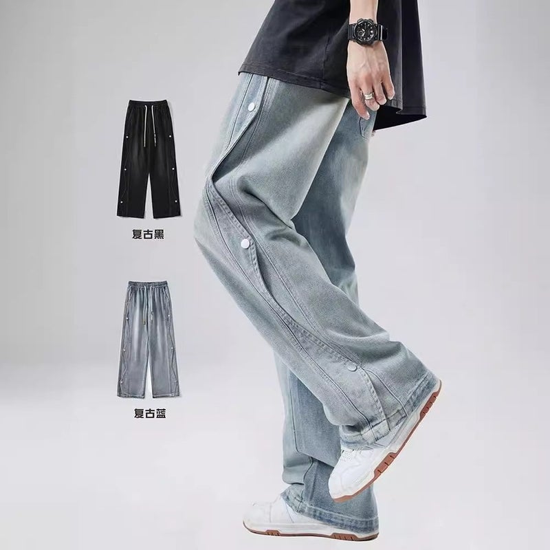 Unisex Classic Denim Jeans Loose Fit Daily Outdoor Wear - Image 1
