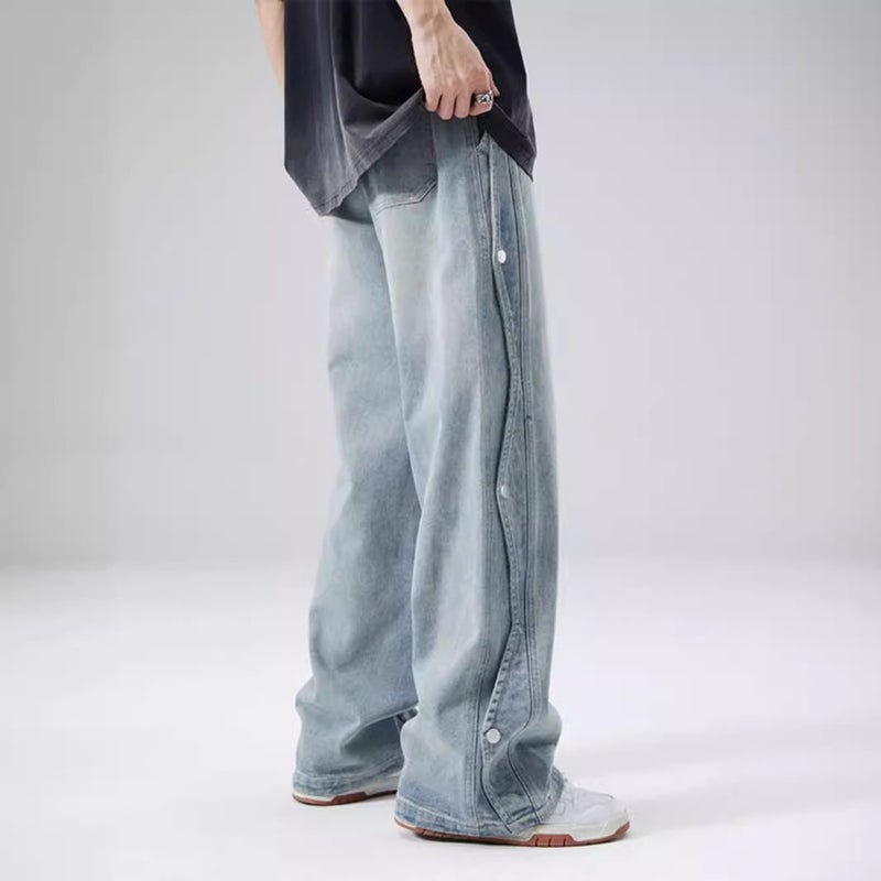 Unisex Classic Denim Jeans Loose Fit Daily Outdoor Wear - Image 3