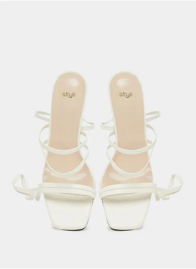 Styli Strappy Tie Up High Heel Sandals