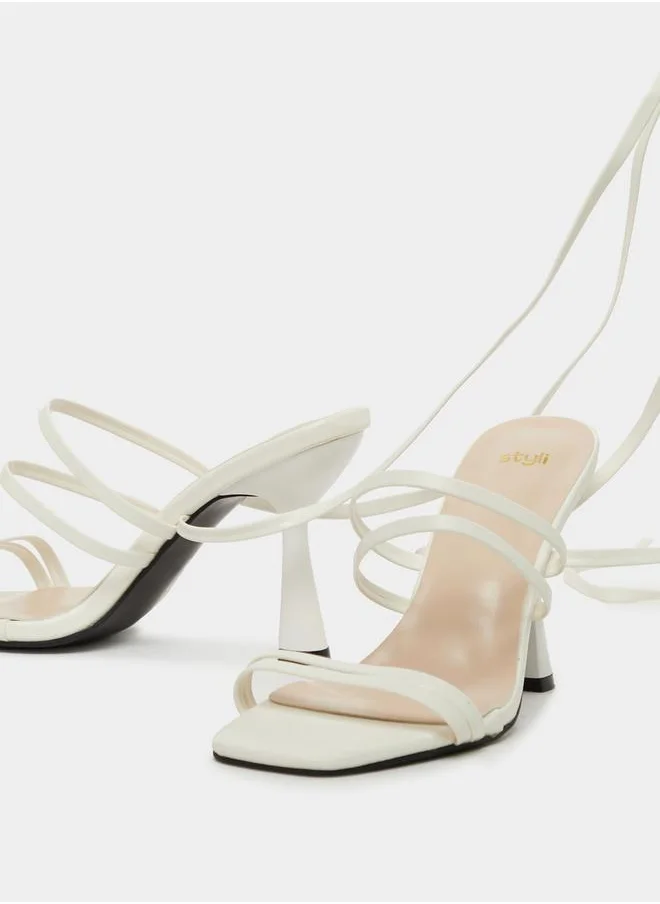 Styli Strappy Tie Up High Heel Sandals