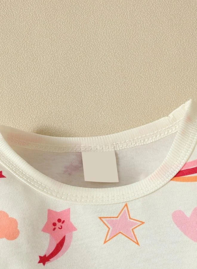 Take Two Girls Graphic Print T-Shirt and Pyjama Set