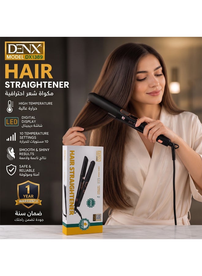 دينكس مكواة شعر احترافية من دينكس بـ 10 مستويات حرارة وشاشة ديجيتال - موديل DX1389 - Image 1