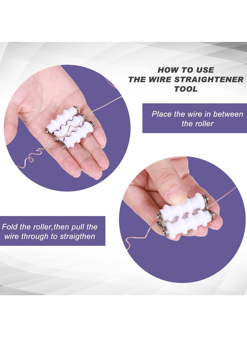 2 Pieces Nylon Wire Straightener, Jewelry Wire Straightener Wire Floral Wire Straightener Wrapping Tools for Jewelry Making DIY Crafts Aluminum Wire Craft Line Straightening, 3 Rollers - Image 2