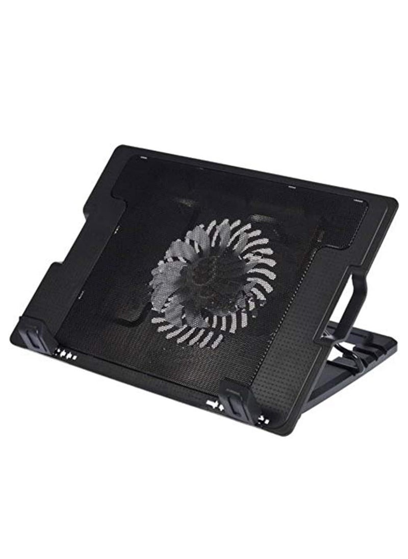 Generic Cooling Pad with Fan, 2 USB Ports and LED Light for Laptop, Notebook, MacBook, Black  - Image 1