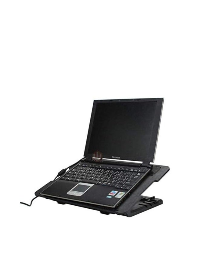 Generic Cooling Pad with Fan, 2 USB Ports and LED Light for Laptop, Notebook, MacBook, Black  - Image 2