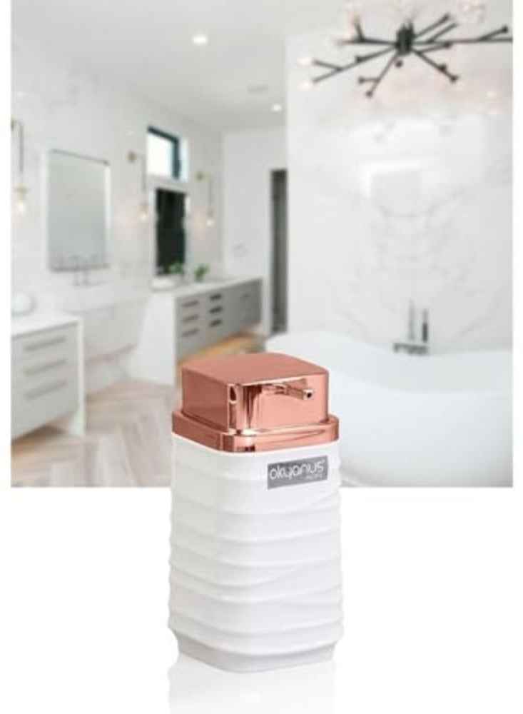Elegance Acrylic Square Soap Dispenser For Bathroom Countertop Dishwasher Soap Dispenser Rose(Kitchen, Bathroom)White - Image 1