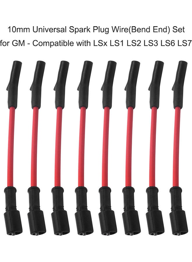 Loquat 8-Piece Bend End Spark Plug Wire For Chevrolet GM LSx LS1 LS2 LS3 LS6 LS7 - Image 1