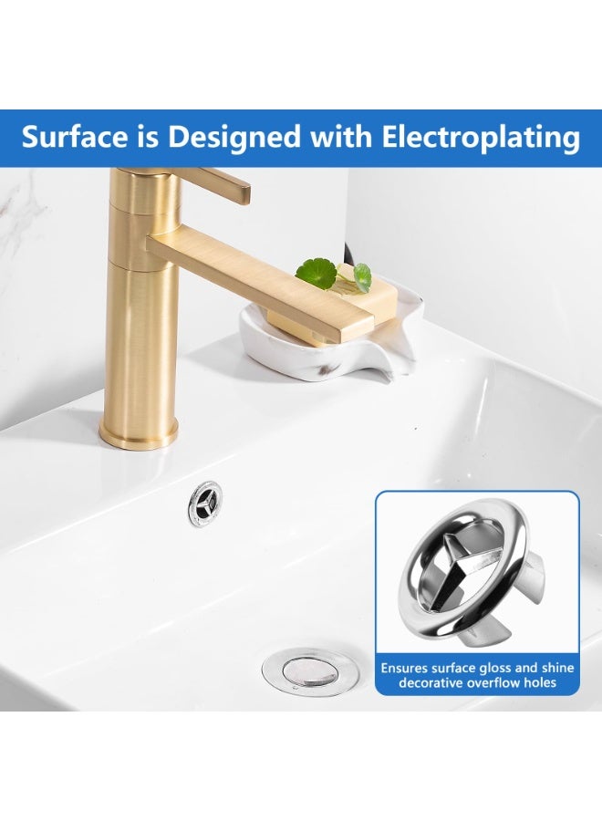 NajmStyle 6 PCS Sink Overflow Caps, Bathroom Basin Sink Round Hole Decorative Chrome Overflow Cover Ring Hole Insert Cover Hollow Ring,Sink Hole Replacement Overflow Hole, for Bathroom Kitchen Washing Vanity Basin, Bathtub, Sink - Image 2