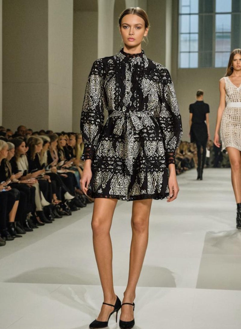 Madam Uniq Patterned Mini Dress - Image 1