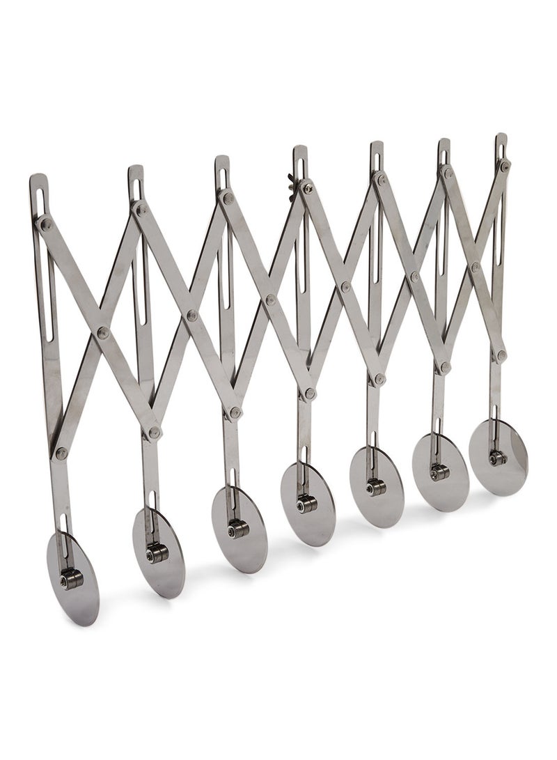 NIBEMINENT 7-Wheel Cutter Dough Divider Roller Tool Silver 19.7x2.2inch - Image 2