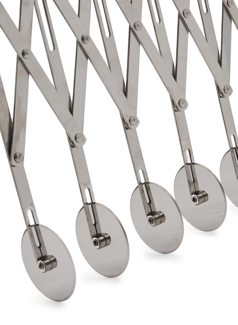 NIBEMINENT 7-Wheel Cutter Dough Divider Roller Tool Silver 19.7x2.2inch - Image 3