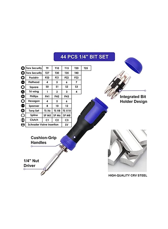 PROMASS promass Precision Screwdriver Set 191-Piece Multi-Bit Screwdriver 1/4 Inch Nut Driver Home Improvement Tool Electronic Repair Kit for Computer, iPhone, Laptop, PC, Cell Phone, PS4, Xbox, Nintendo  - Image 3
