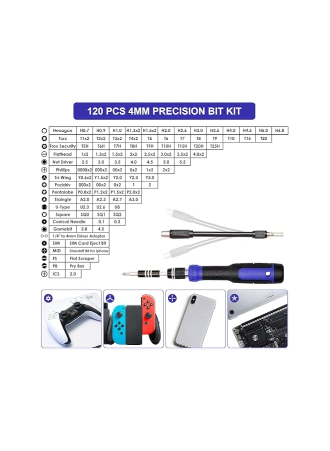 PROMASS promass Precision Screwdriver Set 191-Piece Multi-Bit Screwdriver 1/4 Inch Nut Driver Home Improvement Tool Electronic Repair Kit for Computer, iPhone, Laptop, PC, Cell Phone, PS4, Xbox, Nintendo  - Image 4