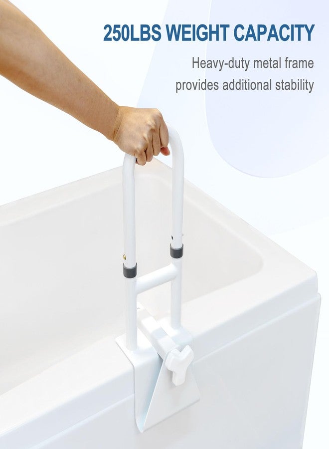 HEPO Adjustable Bathtub Safety Rail for Elderly, Tub Grab Bar for Bathroom, Assistance Bathtub Handle Clamp for Seniors Bath Handles Support and Fall Prevention, White - Image 5