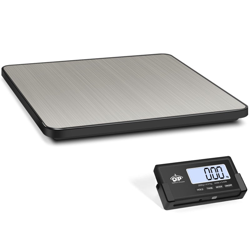 QP Shipping Scale 440 lb035 oz High Accuracy Digital Postal Scale Postage Scale Wireless LCD Display HoldTare Function Lightweight Scale for PackagesLuggagePet Battery AC Adapter Included