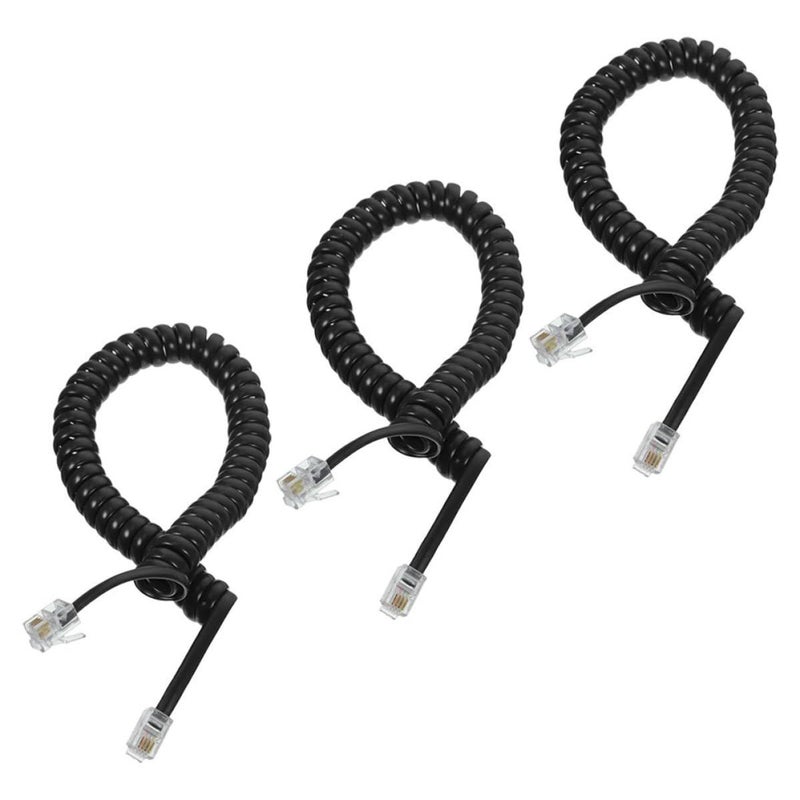 Coiled Telephone Cord 3 Pack Landline Phone Cable Short Spiral for Office - Image 2
