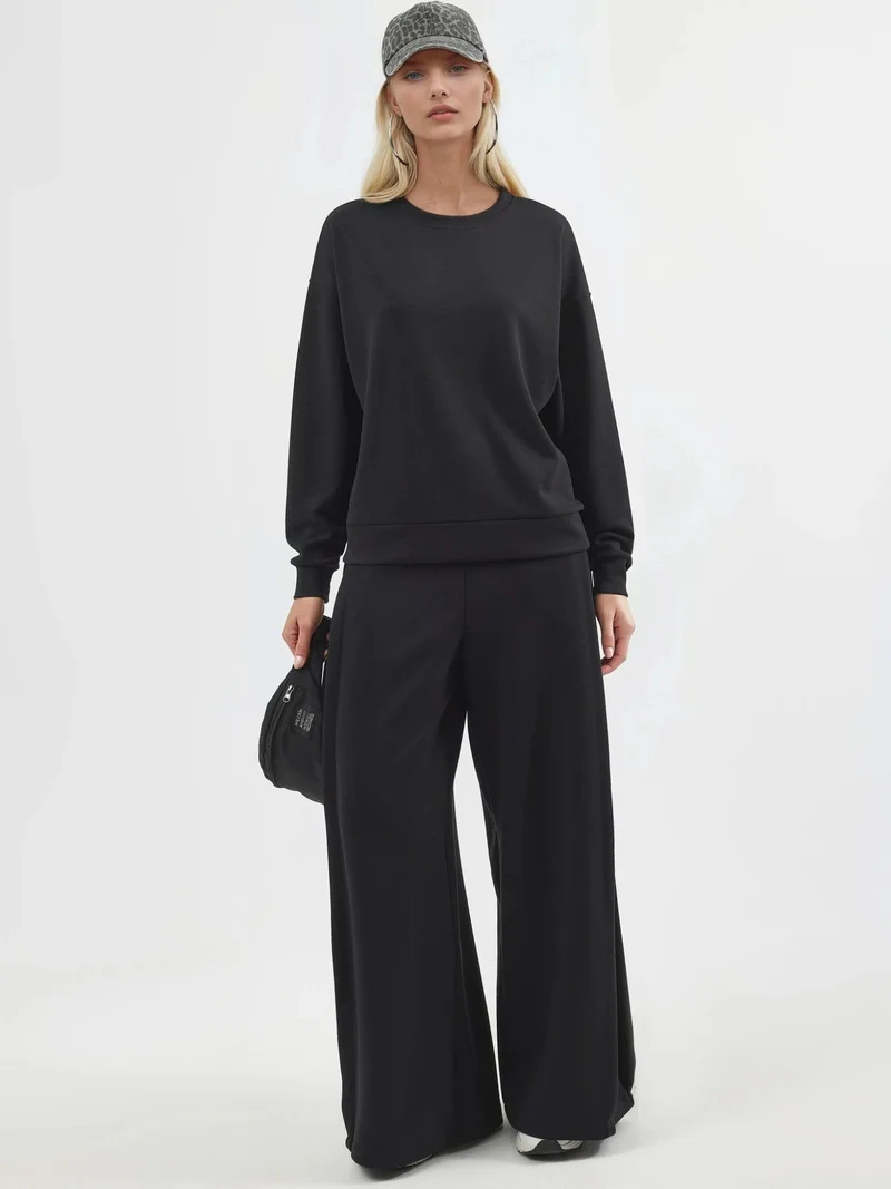 Busem Black BUSEM Wide Leg Pleated Pants for Women | Best Price UAE