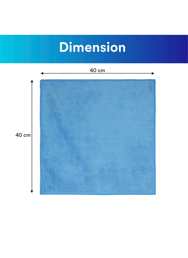 Scotch Brite ScotchBrite 3M High Performance Microfiber Cleaning Cloth 300 GSM Lint Scratch Free Multi Use for Glass Metal Wood Superior Stain Removal Wipe Cloth 40 cm X 40 cm Blue Packs of 5  - Image 3