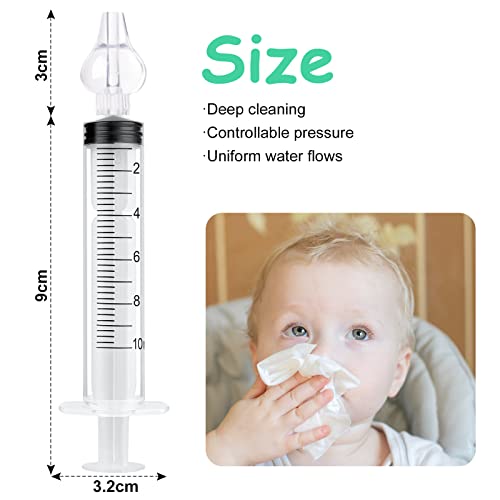 Vicloon Baby Nasal Irrigator 2PCS Nasal Syringe for Baby Syringe Nasal Irrigator with Cleanable and Reusable Silicone Nasal Suction Tip forIrrigation Nasal Spray Nasal HygieneTransparent - Image 3
