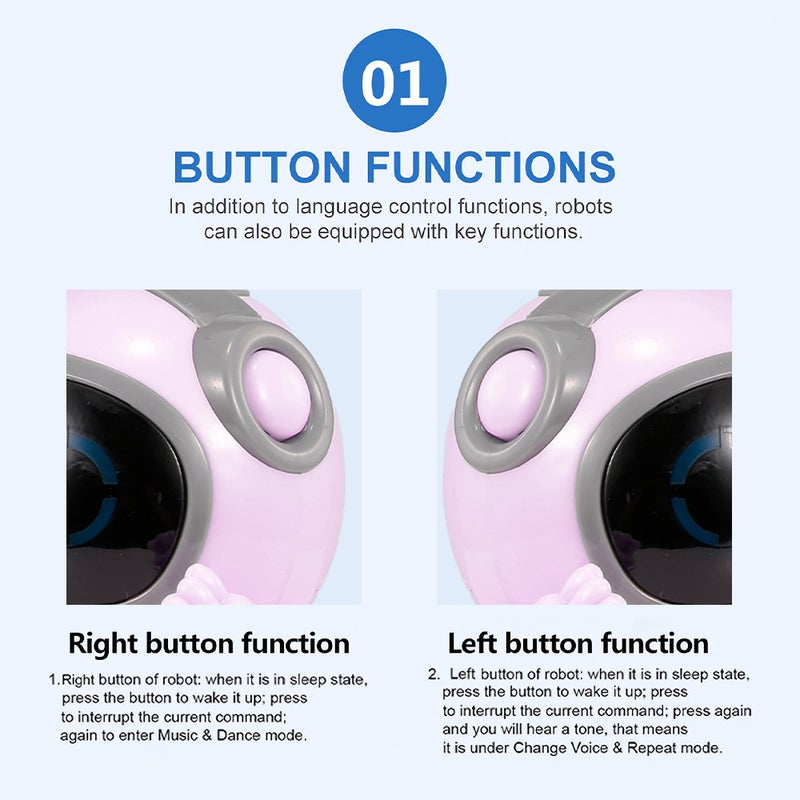 939A Pocket Robot Talking Interactive Dialogue Voice Recognition Record Singing Dancing Telling Story Mini Robot Toy - Image 3