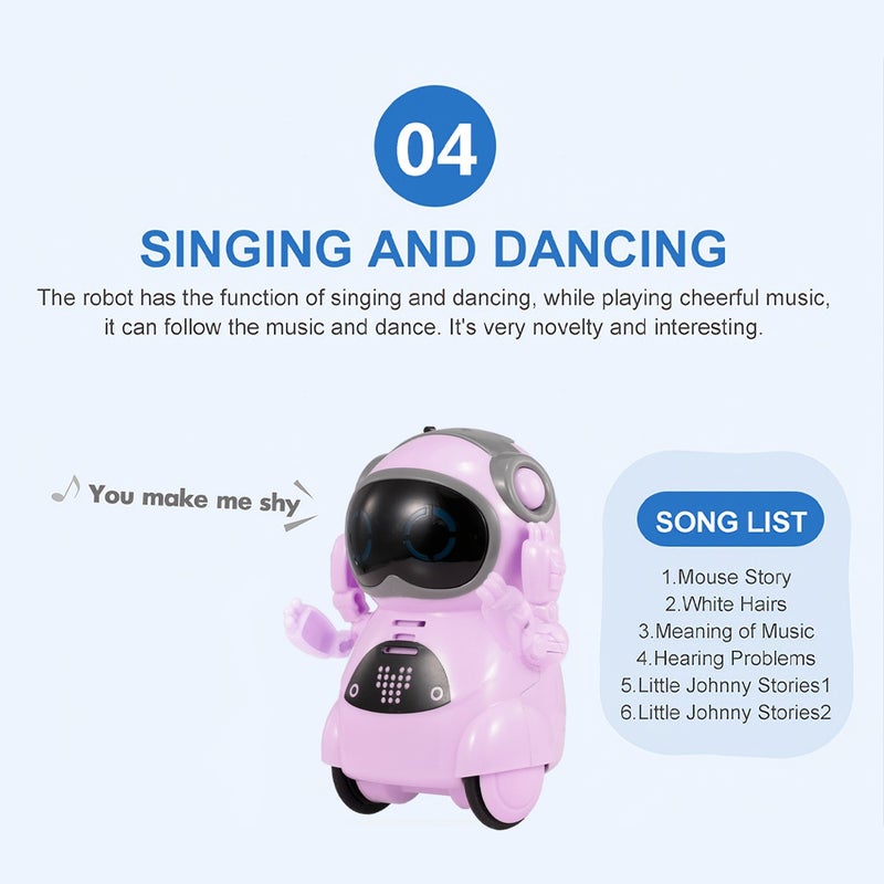 939A Pocket Robot Talking Interactive Dialogue Voice Recognition Record Singing Dancing Telling Story Mini Robot Toy - Image 1