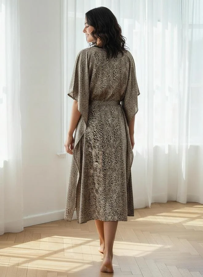 Aadaraya  Aadaraya Night Dress Short Sleeve Animal Print for Women | Best Price UAE