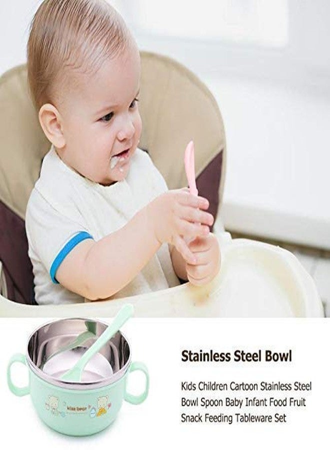 JENY Baby Feeding Tableware Dishes Stainless Steel Insulation Bowl with Handle Spoon Set Children Tableware Food Container Lunch Box Kids Feeding Dinnerware - Image 5