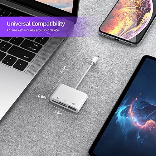 RayCue USB C to Micro SD TF Memory Card Reader, 3-in-1 USB Camera Card Reader Adapter Compatible with iPhone 15,iPad Pro, MacBook Pro/Air, Chromebook XPS, Galaxy S10/S9 and More USB C Devices - Image 5