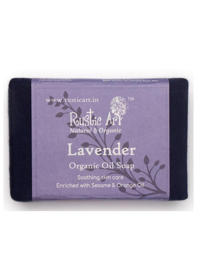 Rustic Art Organic Lavender Soap | Soothing, Relaxing | Lemon & Orange | Coldprocessed | Purifying | For Women & Men | 100g - Image 2