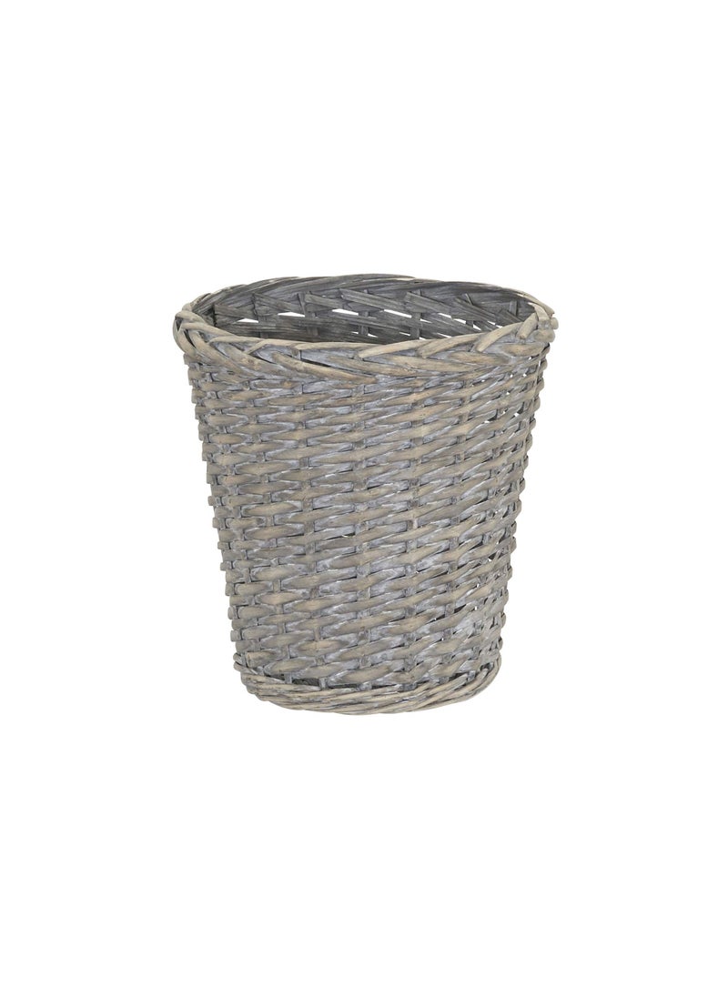 Household Essentials Household Essentials Small Wicker Waste Basket  Gray Wash Grey 