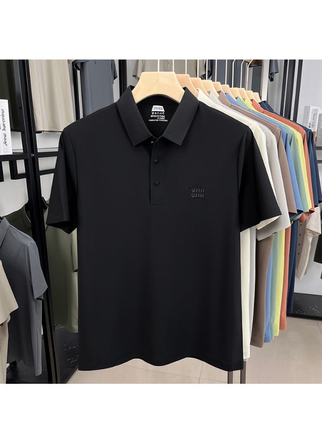 Uji High-End Short Sleeve Polo Shirt for Middle-Aged Men Casual Turn-down Collar Seamless Comfortable Summer Half Sleeve Top - Image 1