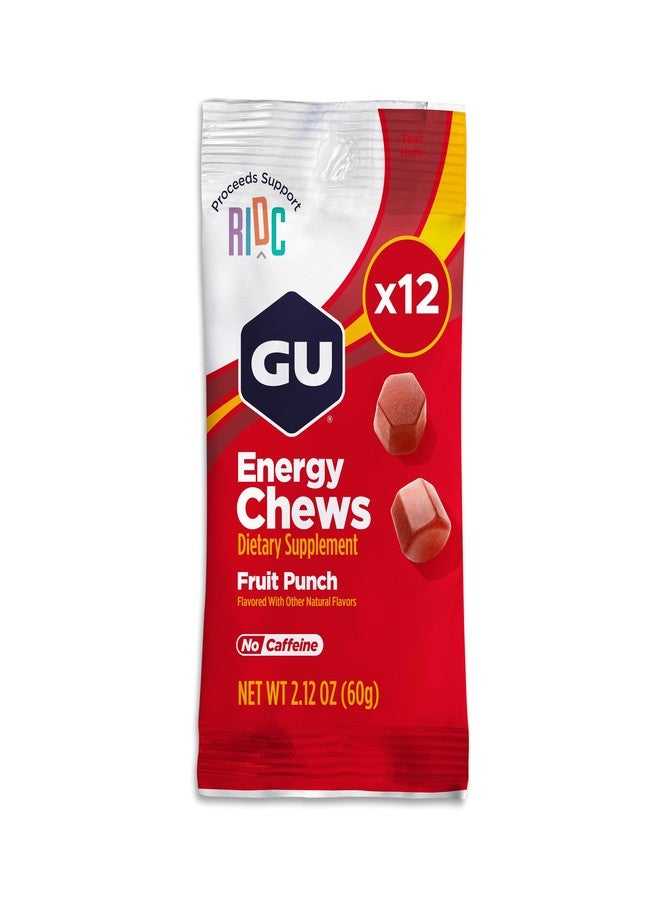 Gu Energy حلوى الطاقة GU Energy Chews، حلوى الطاقة بنكهة الفواكه مع الإلكتروليتات، نباتية، خالية من الغلوتين، كوشير، خالية من الكافيين، وخالية من منتجات الألبان، طاقة جاهزة لأي تمرين، 12 كيسًا (24 حصة إجمالاً) - Image 1