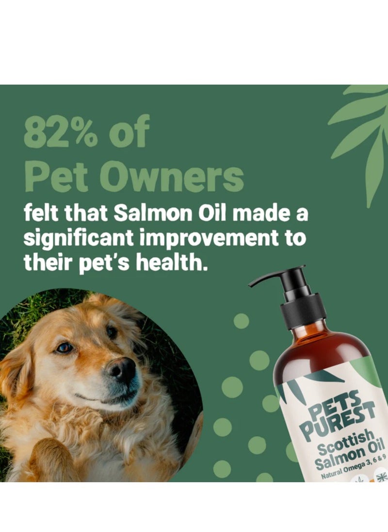Pets Purest - Scottish Salmon Oil For Dogs, Cats, Horse, Ferret & Pet - Pure Omega 3, 6 & 9 Fish Oil Food Treats Supplement for Natural Coat, Immune Support, Itchy Skin, Joint & Brain Health 2x300mL - Image 1