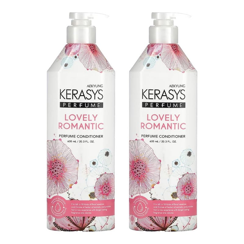 Kerasys Lovely and Romantic Perfumed Conditioner 600ml x2 - Image 1