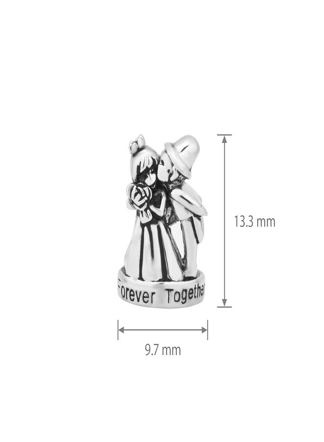 MiiFort Groom Bride Wedding Charm fits Pandora Bracelets Together Forever Wife Husband Women Anniversary Couple Valentine Christmas Birthday - Image 4