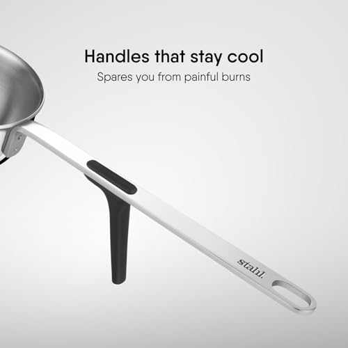 Stahl Artisan Triply 300 ml, 10 cm Stainless Steel Tadka Pan | Gas & Induction Compatible | for Spice Tempering, Seasoning & Frying Dal/Spices - Image 3