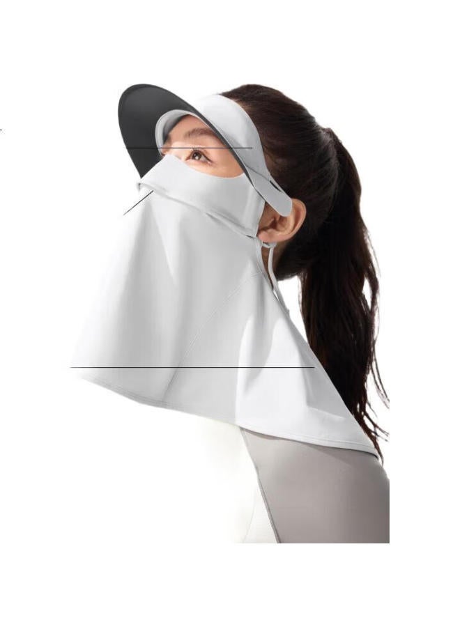 Beneunder Sun Protection Face Mask With Brim And Neck Flap For Women, Windproof, Breathable, Uv Protection, Blue Grey Al341 - Image 1
