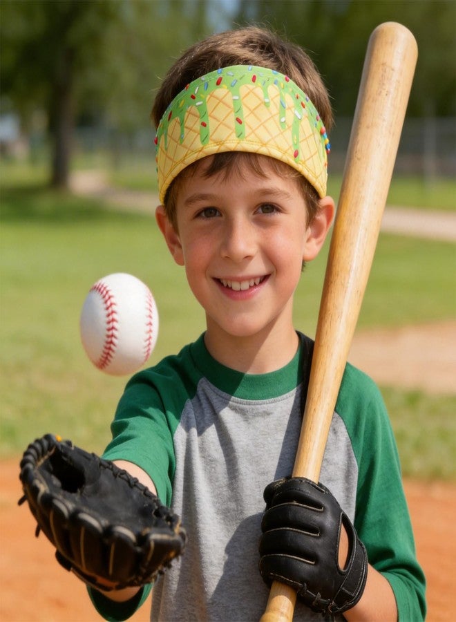 Foyods 4PC Youth Baseball Headbands for Boys - Elastic Sweatband for Boys Baseball Men Women - Sports Headbands for Basketball Football Golf Team Gift - Soft Athletic Sweat Band for Teens Youth Professional - Image 2