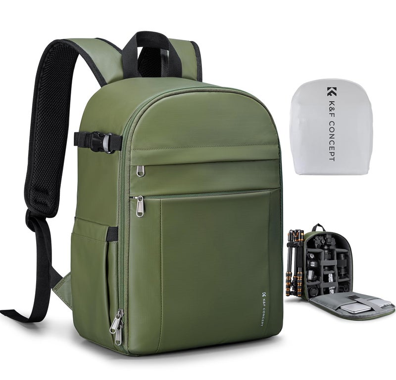 K&F CONCEPT Camera Bag Backpack, Professional DSLR/SLR/Mirrorless Camera Backpack, Photography Camera Case with Tripod Holder & Rain Cover Compatible with Canon/Sony/Nikon/FUJIFILM - Image 1