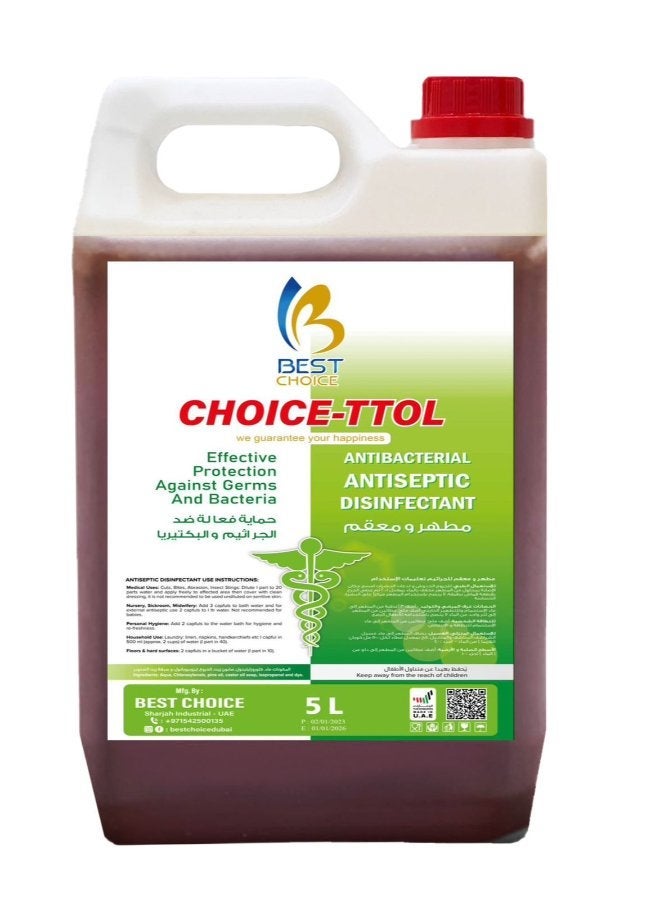 Best Choice Choice-Ttol 5L Antiseptic Disinfectant for Toilet and Floor - 99.9% Effective - Image 1