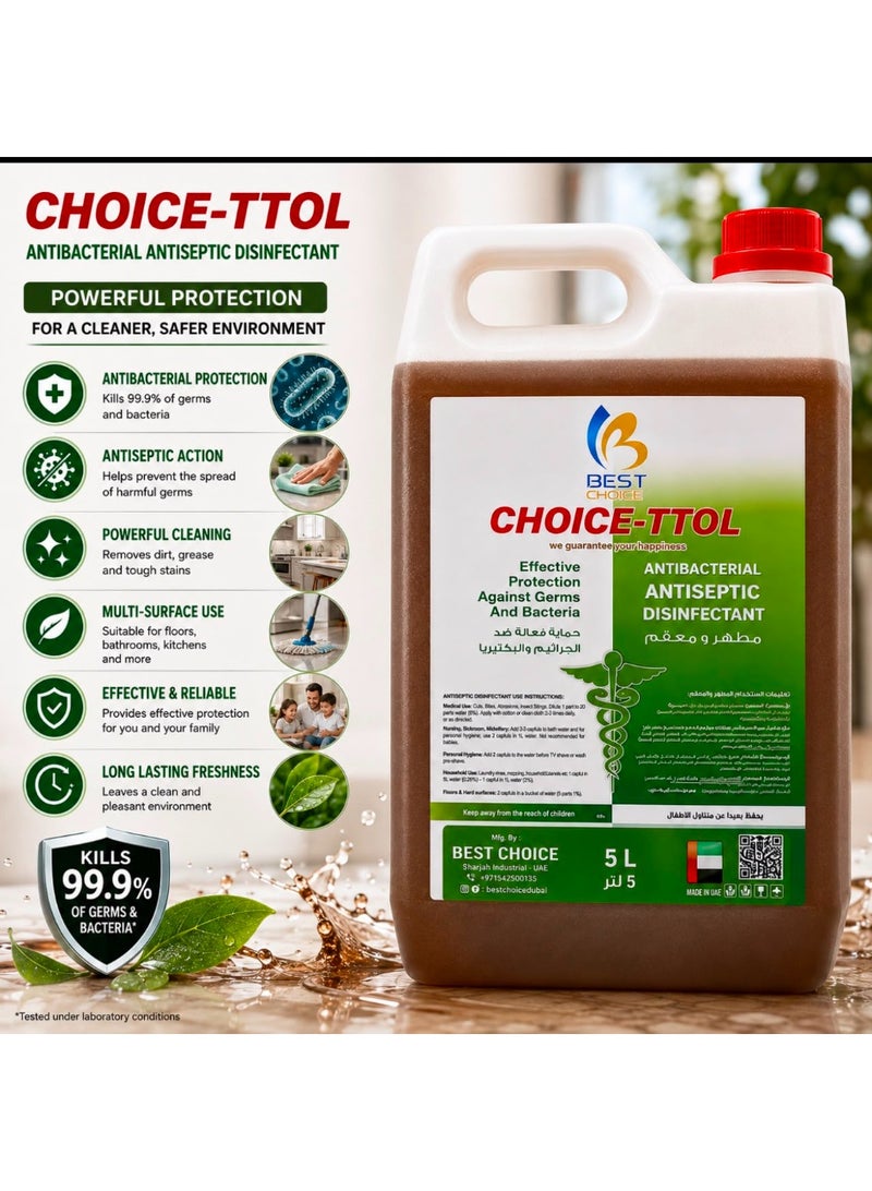 Best Choice Choice-Ttol 5L Antiseptic Disinfectant for Toilet and Floor - 99.9% Effective - Image 2