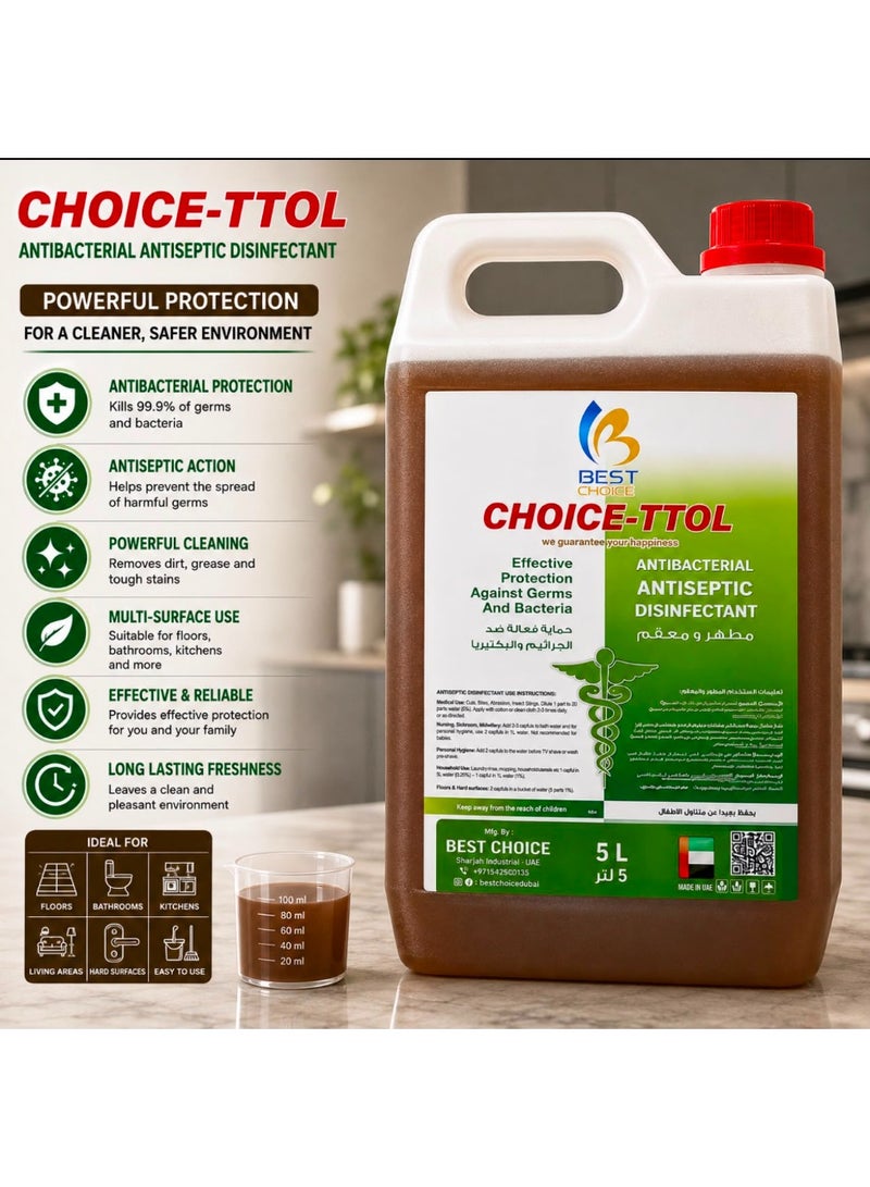 Best Choice Choice-Ttol 5L Antiseptic Disinfectant for Toilet and Floor - 99.9% Effective - Image 3