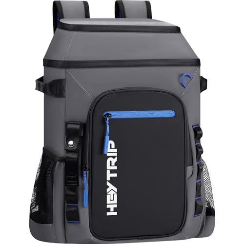 Heytrip Cooler Backpack 36 Cans Insulated Cooler Bag, Keep Freeze for 20 Hours, Waterproof & Leak-Proof Cooler with Multi-Compartments(Gray) - Image 1
