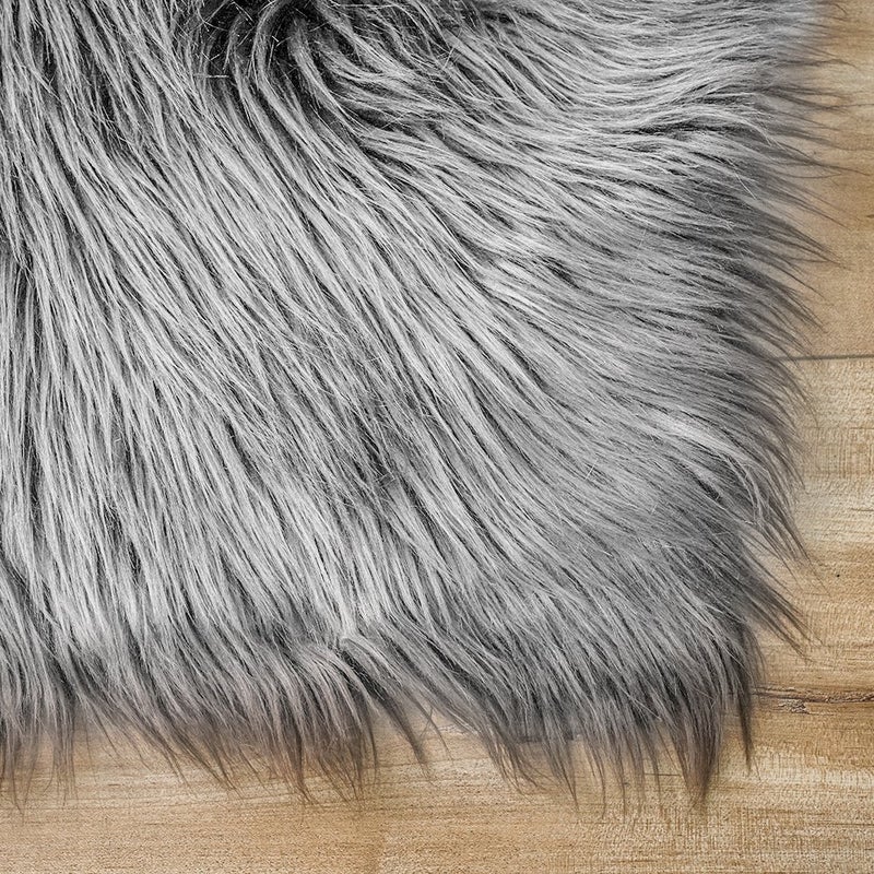 Carvapet Faux Sheepskin Area Rug 2.3 x 5 Feet Gray â€“ Soft Fluffy Shag Rug for Bedroom, Bedside, Living Room, Sofa Cover, Seat Pad - Image 3