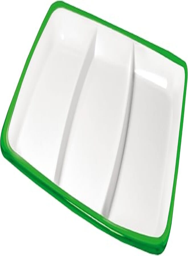 Omada SQUARE Acrylic Divided Serving Plate, 28 x 20.5 cm - Green