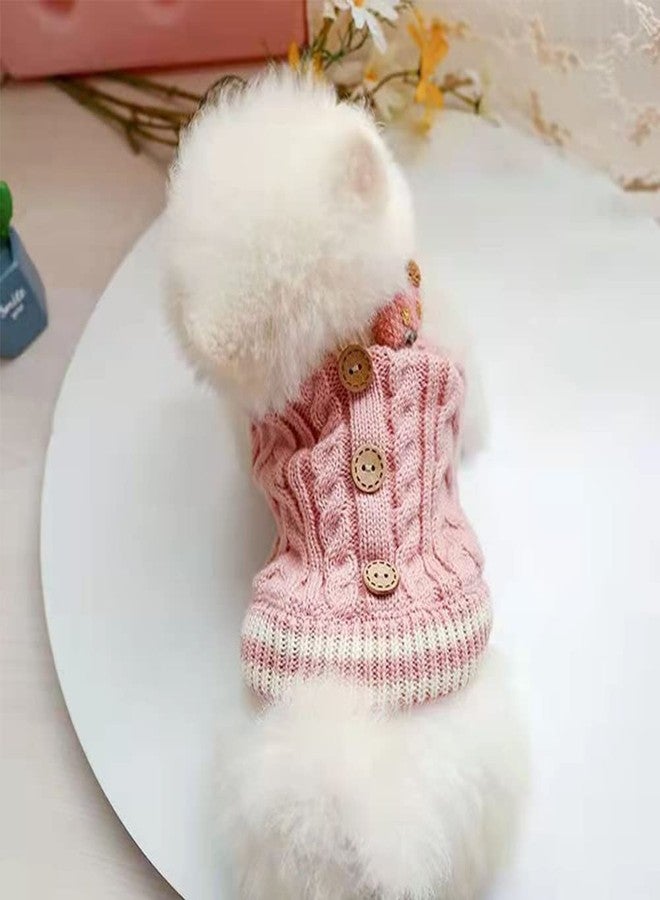 Wiz BBQT Knitted Dog Sweater for Small Dogs Cats Thick Warm Puppy Clothes Turtleneck Elastic Chihuahua Bulldog Dachshund Outfits(Small,Pink) - Image 4