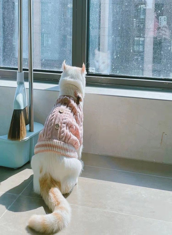 Wiz BBQT Knitted Dog Sweater for Small Dogs Cats Thick Warm Puppy Clothes Turtleneck Elastic Chihuahua Bulldog Dachshund Outfits(Small,Pink) - Image 5